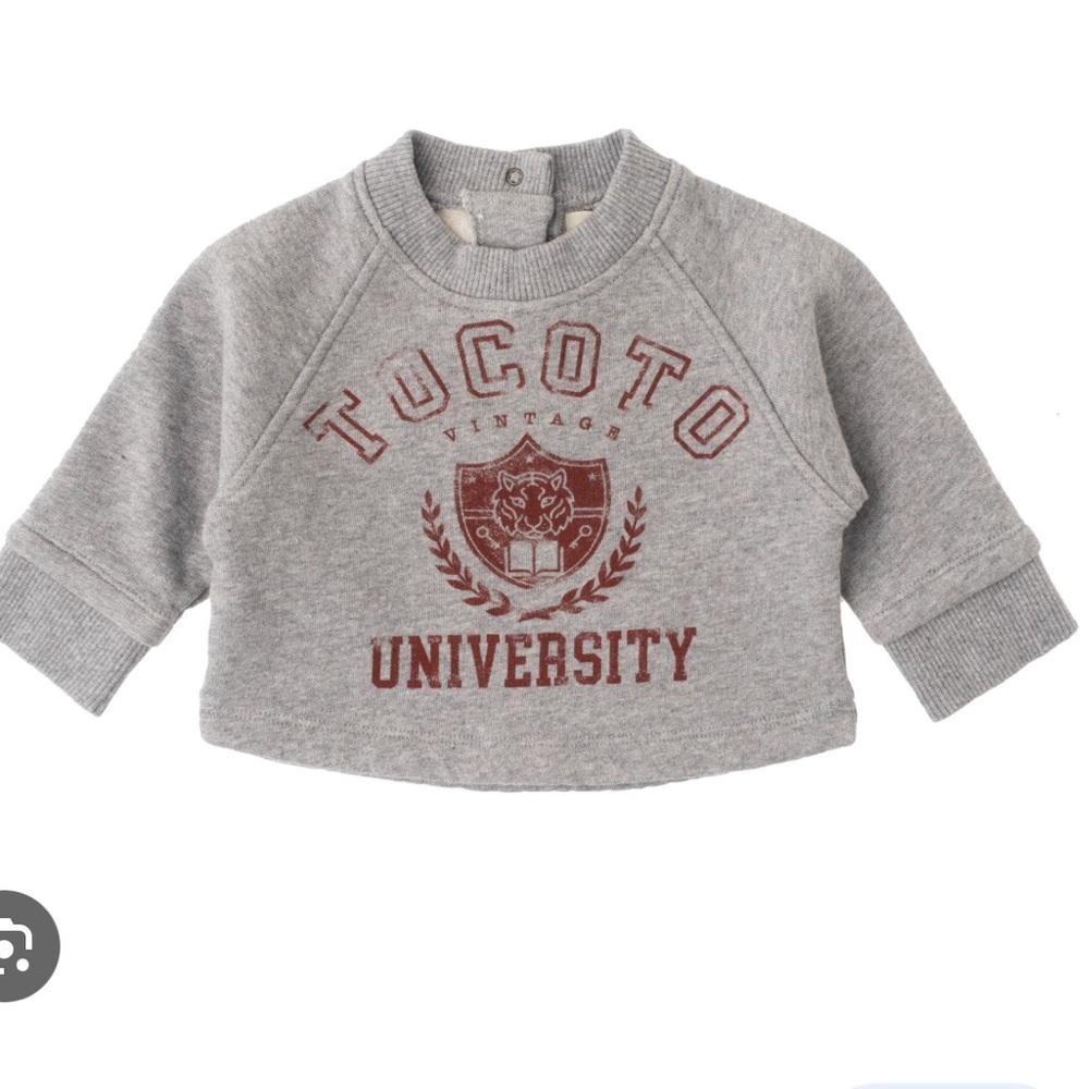 Tocoto Vintage Boy’s University Grey Sweatshirt